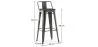 Barkruk met Rugleuning - Industrieel Ontwerp - Hout & Staal - 76cm - Stylix image 7