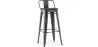 Barkruk met Rugleuning - Industrieel Ontwerp - Hout & Staal - 76cm - Stylix image 7