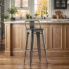 Barkruk met Rugleuning - Industrieel Ontwerp - Hout & Staal - 76cm - Stylix image 7