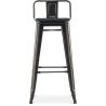 Barkruk met Rugleuning - Industrieel Ontwerp - Hout & Staal - 76cm - Stylix image 7