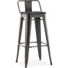 Barkruk met Rugleuning - Industrieel Ontwerp - Hout & Staal - 76cm - Stylix image 7