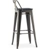 Barkruk met Rugleuning - Industrieel Ontwerp - Hout & Staal - 76cm - Stylix image 7