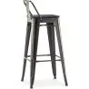 Barkruk met Rugleuning - Industrieel Ontwerp - Hout & Staal - 76cm - Stylix image 7