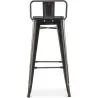 Barkruk met Rugleuning - Industrieel Ontwerp - Hout & Staal - 76cm - Stylix image 7