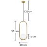 Globe Plafondlamp - Gouden Hanglamp - Robijn image 7