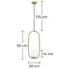 Globe Plafondlamp - Gouden Hanglamp - Robijn image 7