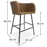 Rotan Kruk met Armleuningen - Boho Bali Ontwerp - Ishita image 7