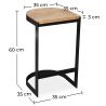 Barkruk industrieel ontwerp - hout & metaal - 60cm - Lia image 7