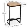 Barkruk industrieel ontwerp - hout & metaal - 60cm - Lia image 7