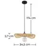 Bamboe Plafondlamp - Hanglamp Boho Bali Design - Noila image 7