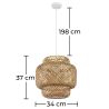Bamboe Plafondlamp - Boho Bali Design Hanglamp - Kamon image 7