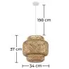 Bamboe Plafondlamp - Boho Bali Design Hanglamp - Kamon image 7