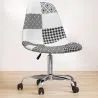 Bureaustoel met wieltjes - Bureaustoel bekleed met patchwork - zwart-wit - Denisse image 7
