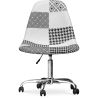 Bureaustoel met wieltjes - Bureaustoel bekleed met patchwork - zwart-wit - Denisse image 7
