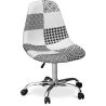 Bureaustoel met wieltjes - Bureaustoel bekleed met patchwork - zwart-wit - Denisse image 7