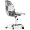 Bureaustoel met wieltjes - Bureaustoel bekleed met patchwork - zwart-wit - Denisse image 7
