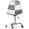 Bureaustoel met wieltjes - Bureaustoel bekleed met patchwork - zwart-wit - Denisse image 7