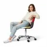 Bureaustoel op wielen - Bureaustoel - Gestoffeerd in patchwork - Tessa image 7