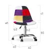 Bureaustoel op wielen - Bureaustoel - Gestoffeerd in patchwork - Tessa image 7