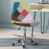 Bureaustoel met wieltjes - Bureaustoel - Gestoffeerd in patchwork - Simona image 7