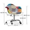 Bureaustoel met armleuningen - Bureaustoel met wielen - Gestoffeerd in patchwork - Patty image 7