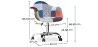 Bureaustoel met armleuningen - Bureaustoel met wielen - Gestoffeerd in patchwork - Pixi image 7