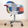 Bureaustoel met armleuningen - Bureaustoel met wielen - Gestoffeerd in patchwork - Pixi image 7