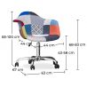 Bureaustoel met armleuningen - Bureaustoel met wielen - Gestoffeerd in patchwork - Pixi image 7