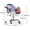 Bureaustoel met armleuningen - Bureaustoel met wielen - Gestoffeerd in patchwork - Pixi image 7