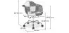 Bureaustoel met armleuningen - Bureaustoel met wielen - Gestoffeerd in patchwork - Zwart en wit - Weston image 7