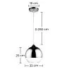 Plafondlamp Design Bal - Verchroomde Metalen Hanglamp - Speculum image 7