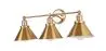 Gouden wandlamp - Vintage design - 3 bollen - Remir image 7