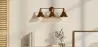 Gouden wandlamp - Vintage design - 3 bollen - Remir image 7