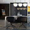 Gestoffeerde bureaustoel met armleuningen - bureaustoel met wielen - zwart en wit - Jodie image 7