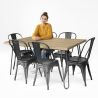 Pack Eettafel - Industrieel Ontwerp 150cm + Set van 6 Eetkamerstoelen - Industrieel Ontwerp - Hairpin Stylix image 7