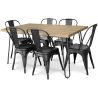 Pack Eettafel - Industrieel Ontwerp 150cm + Set van 6 Eetkamerstoelen - Industrieel Ontwerp - Hairpin Stylix image 7