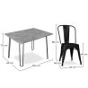 Industrieel ontwerp eettafel 120cm + set van 4 eetkamerstoelen - Industrieel ontwerp - Hairpin Stylix image 7