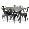 Pack Eettafel - Industrieel Ontwerp 150cm + Set van 6 Eetkamerstoelen - Industrieel Ontwerp - Hairpin Stylix image 7