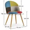 Eetkamerstoel - bekleed met patchwork - Scandinavische stijl - Simona image 7