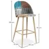 Patchwork beklede kruk - Scandinavische stijl - Evelyne image 7