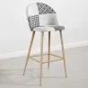 Patchwork beklede kruk - Scandinavische stijl - Zwart en Wit - Evelyne image 7