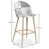 Patchwork beklede kruk - Scandinavische stijl - Zwart en Wit - Evelyne image 7