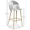 Patchwork beklede kruk - Scandinavische stijl - Zwart en Wit - Evelyne image 7