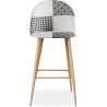 Patchwork beklede kruk - Scandinavische stijl - Zwart en Wit - Evelyne image 7