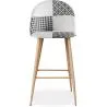 Patchwork beklede kruk - Scandinavische stijl - Zwart en Wit - Evelyne image 7