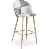Patchwork beklede kruk - Scandinavische stijl - Zwart en Wit - Evelyne image 7