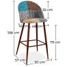 Patchwork beklede kruk - Scandinavische stijl - Patty image 7