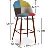 Patchwork beklede kruk - Scandinavische stijl - Simona image 7