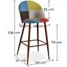 Patchwork beklede kruk - Scandinavische stijl - Simona image 7
