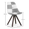 Silla de Comedor - Tapizada en Patchwork - Blanco y Negro - Denisse  image 7